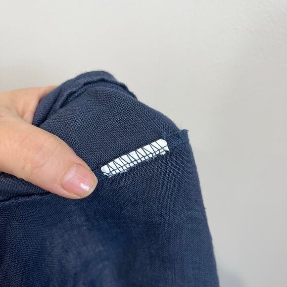 Terzo Millennio Linen Babydoll Tank Front Tie Italy Boho Top Sz L - Picture 5 of 5